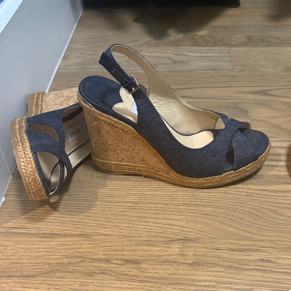 Jimmy Choo Dark Blue Espadrille Slingbacks - Picture 3 of 3